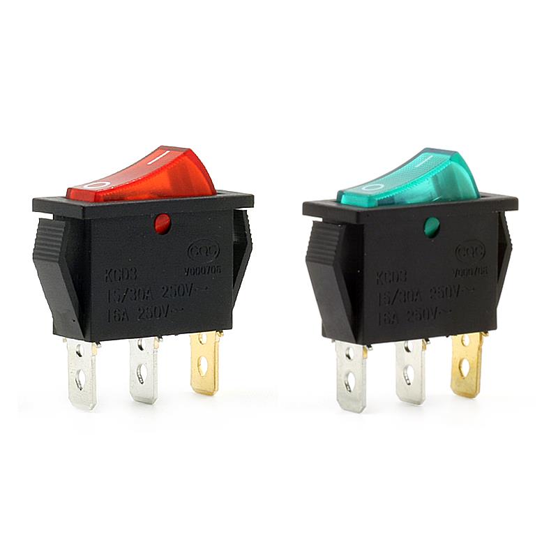3 Pin 2 Position LED ON/OFF Rocker Switch - Rocker - component2buy