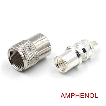 thumbnail interactive-video image 1 of Amphenol PL-259 83-89 UHF Male Crimp-On Antenna Connector – For RG-58, NOS 1 of 5