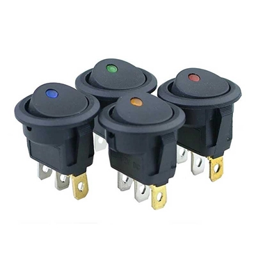 20mm Dia. 3 Pin Round DOT LED Light Rocker Switch