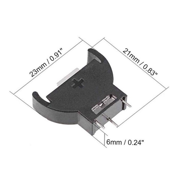 Battery Socket Holder Case Vertical 3 Pin CR2032