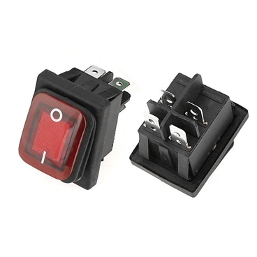 Waterproof Boat Type Rocker Switch 4 Pins DPST On Off LED Illuminated