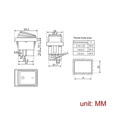 Waterproof Boat Type Rocker Switch 4 Pins DPST On Off LED Illuminated