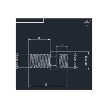 27mm Full Brass F Connector Female to Female TV Cable Connector