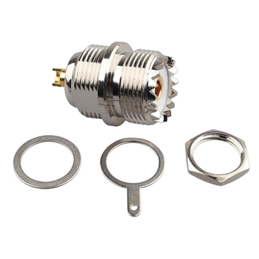 SO239 Bulkhead Connector UHF Female Nut Bulkhead Handle Deck Clip Solder Cup Panel Mount Straight Connector for CB Radios, Test Equipment