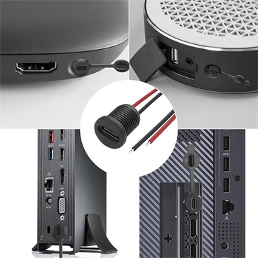 Waterproof Jack Cable USB-C Type C Female Panel Mount Connector