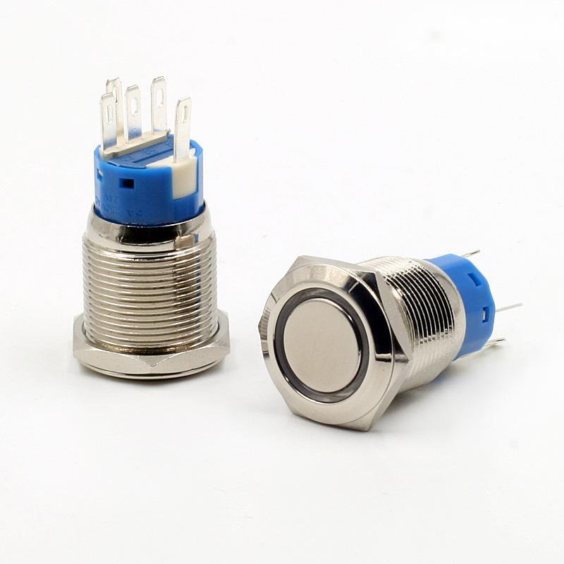19mm 5PIN 12V LED On/off Push Button Metal Switch Momentary